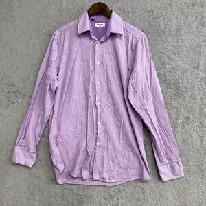 NWOT Duchamp Men's 16/L  Slim Fit Lavender Printed Button down Shirt